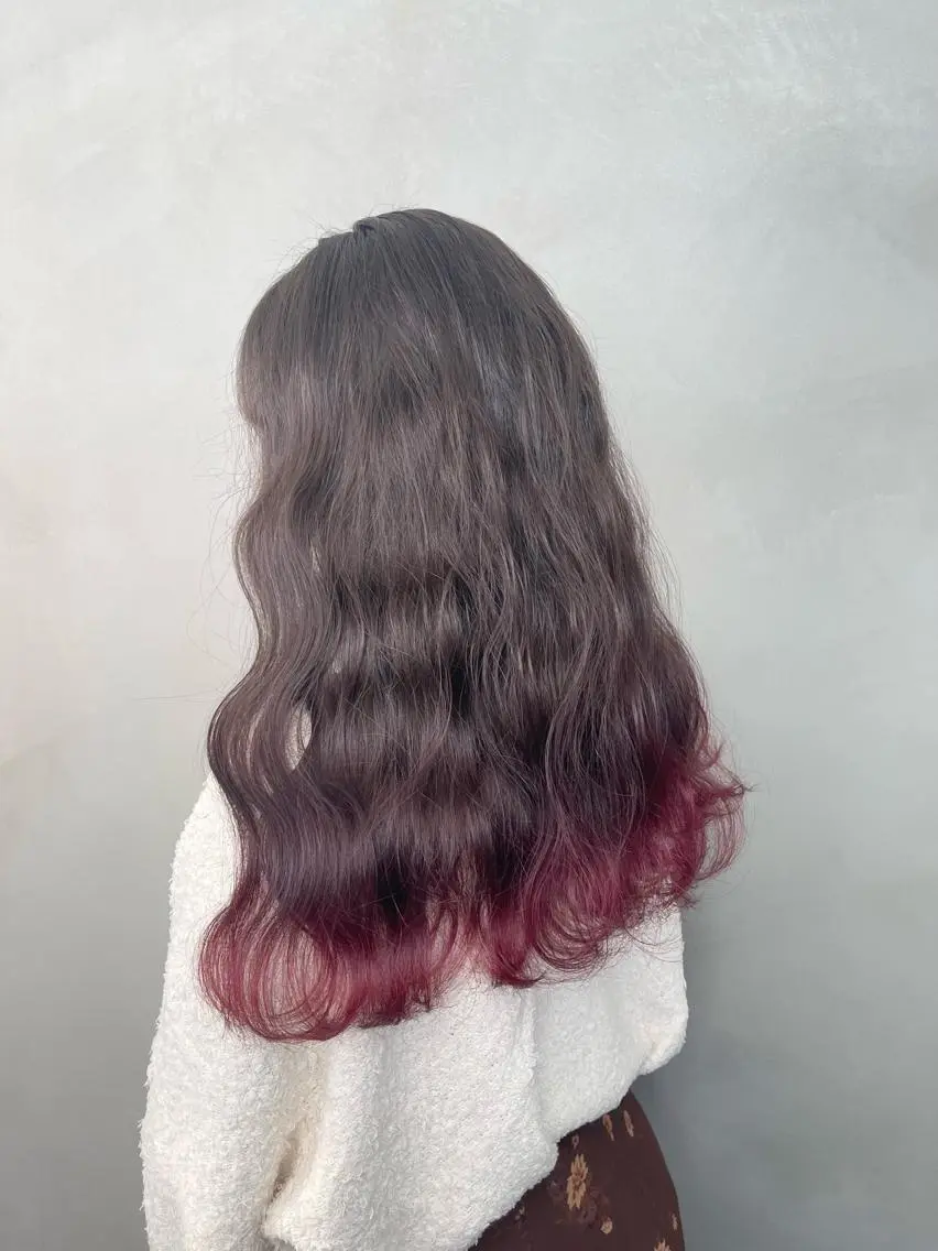 ロング カラー 色落ちまでキレイに！ ！女性サロンのヘアスタイル