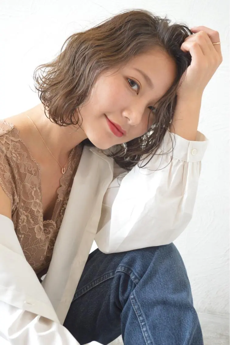 ミディアム 切りっぱなしボブ ボブ 【今だけブリーチ 限定価格💕】すみのヘアスタイル
