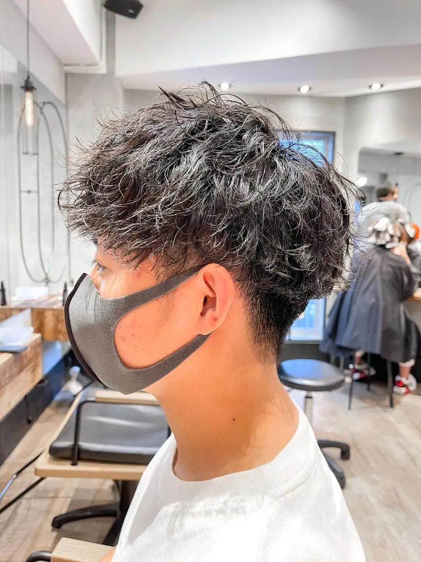 ショート パーマ メンズ メンズパーマ ツイストスパイラルパーマ スパイラルパーマ カット パーマ トリートメント ヘアセット TAKE メンズ特化のヘアスタイル