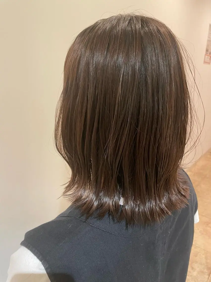 ミディアム 切りっぱなしボブ ボブ ボブカット 佐々木 祐太のヘアスタイル