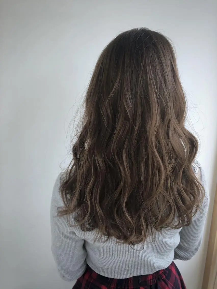 セミロング カラー アッシュ ベージュカラー イルミナカラー ナチュラルスタイル/ 透明感カラー/比嘉のヘアスタイル