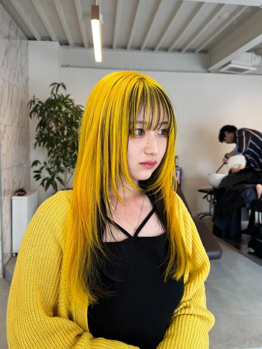 セミロング カラー ハイトーン×似合わせ 🌱中川慎之介のヘアスタイル
