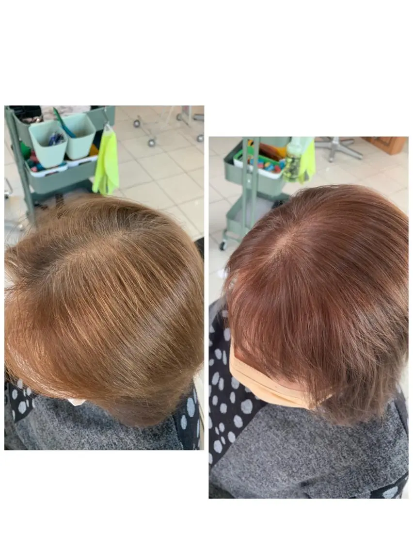 ミディアム カラー ヘアカラー トリートメント 白髪ぼかしハイライト 柳川拓哉のヘアスタイル