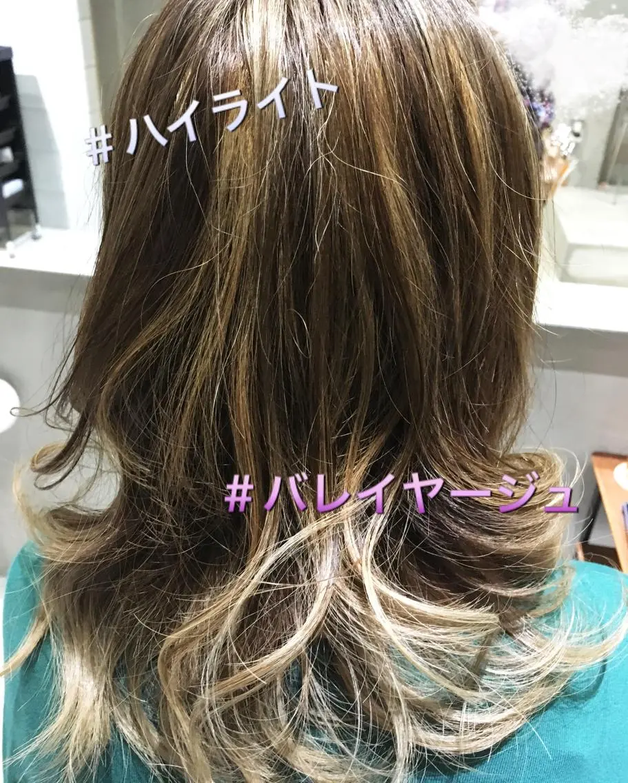 セミロング カラー ハイライトカラー ハイライト くまがい みゆ【edge.】のヘアスタイル