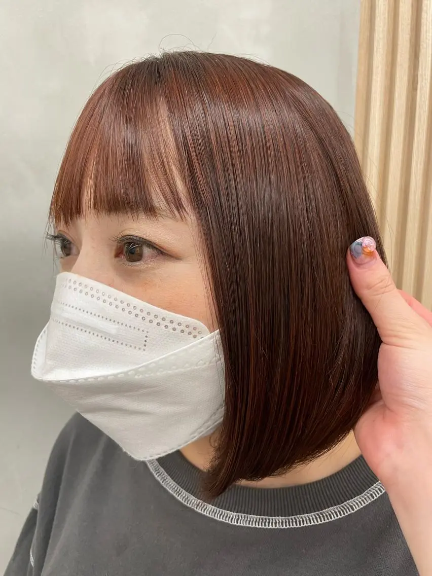 ショート カラー パーマ ヘアアレンジ メンズ ネイル マツエク・マツパ ベージュカラー オレンジ オレンジベージュ カラーマツエク オレンジ レイヤー縮毛矯正 ささきすずね💗のヘアスタイル