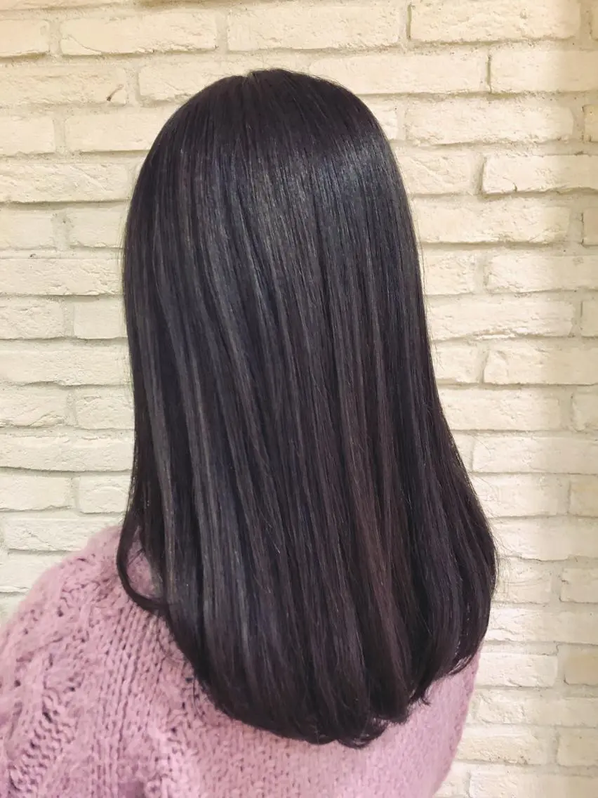ロング カラー ディープラベンダー ラベンダーカラー パープルカラー 大平 美沙のヘアスタイル