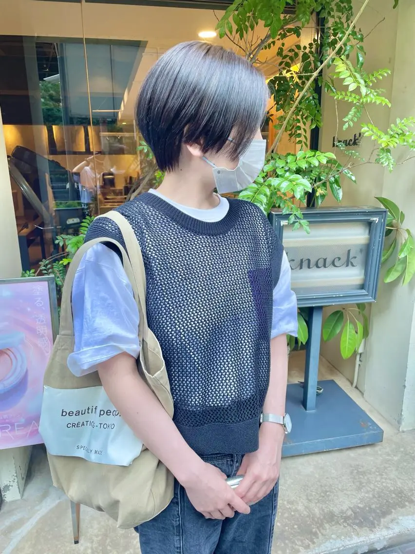ショート ショート ボブ 梅田 木戸健人のヘアスタイル