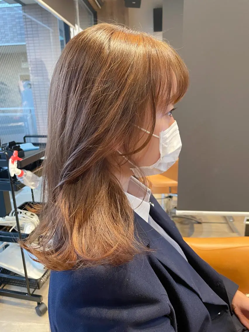 ミディアム カラー グレージュ 髪質改善/ブリーチ 田代 龍我のヘアスタイル