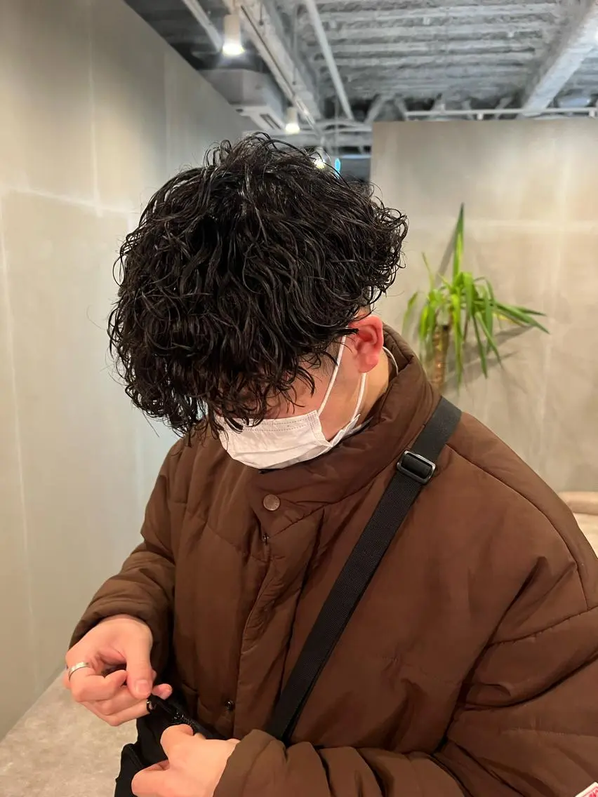 ショート パーマ メンズ カット パーマ 【S.BROOM】 店長　西川徹のヘアスタイル