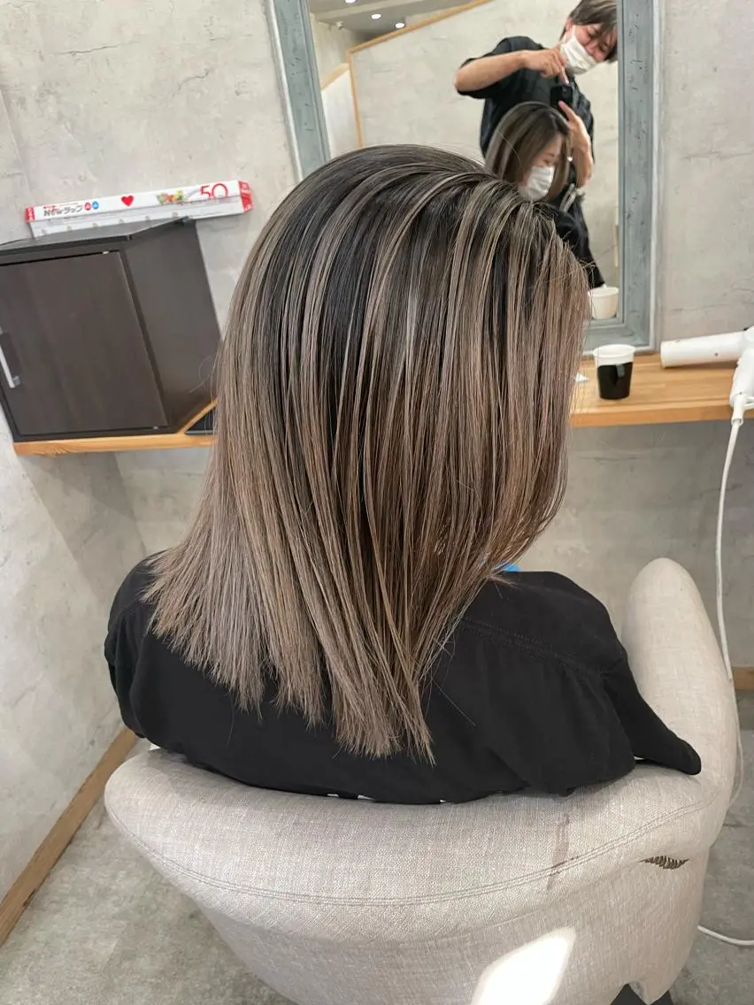 ロング ヘアカラー トリートメント 髪質改善×縮毛矯正 ×艶カラーNAOのヘアスタイル
