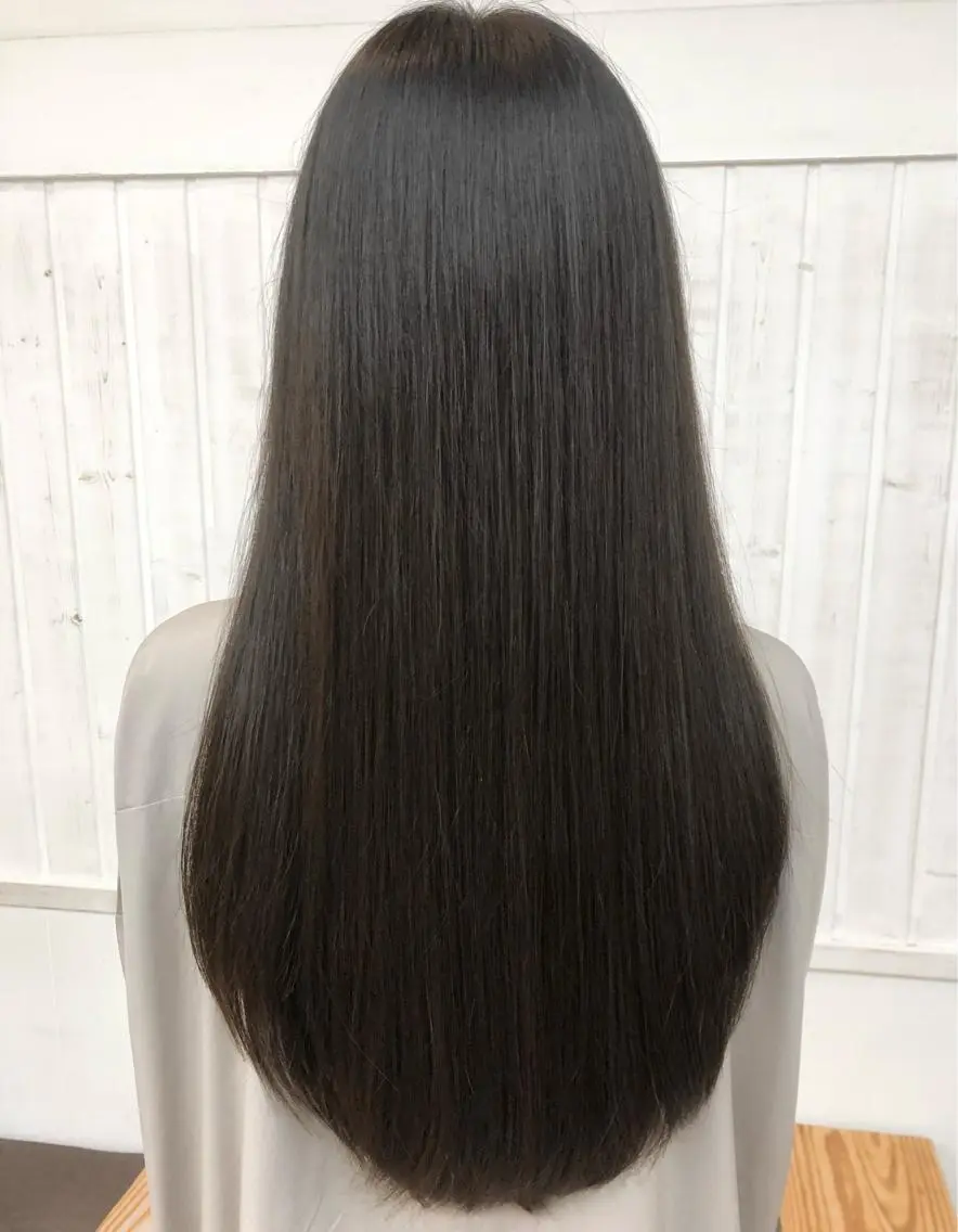 ロング カラー パーマ ヘアアレンジ アディクシーカラー アッシュ ベージュカラー 黒髪 ブリーチ JURI🤎 ワンカールレイヤーのヘアスタイル