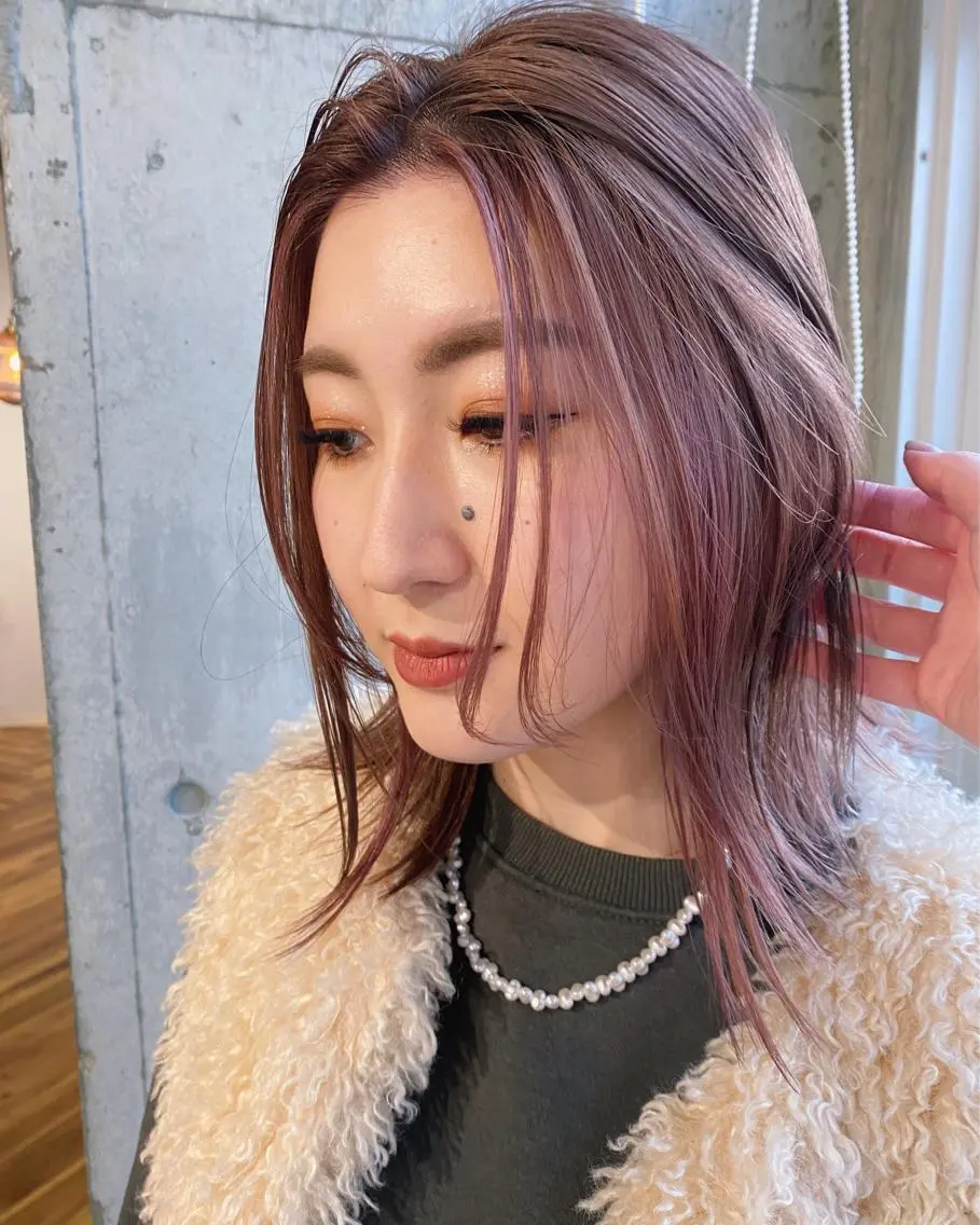 ミディアム カラー バレイヤージュ ブリーチ ケアブリーチ ハイライトカラー インナーカラー lani ブリーチ /ダブルカラーのヘアスタイル