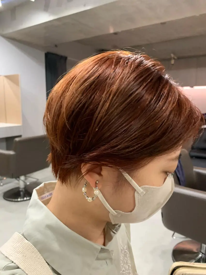ショート カラー ボブパーマコテ巻き風 パーマNo1深江秀平のヘアスタイル