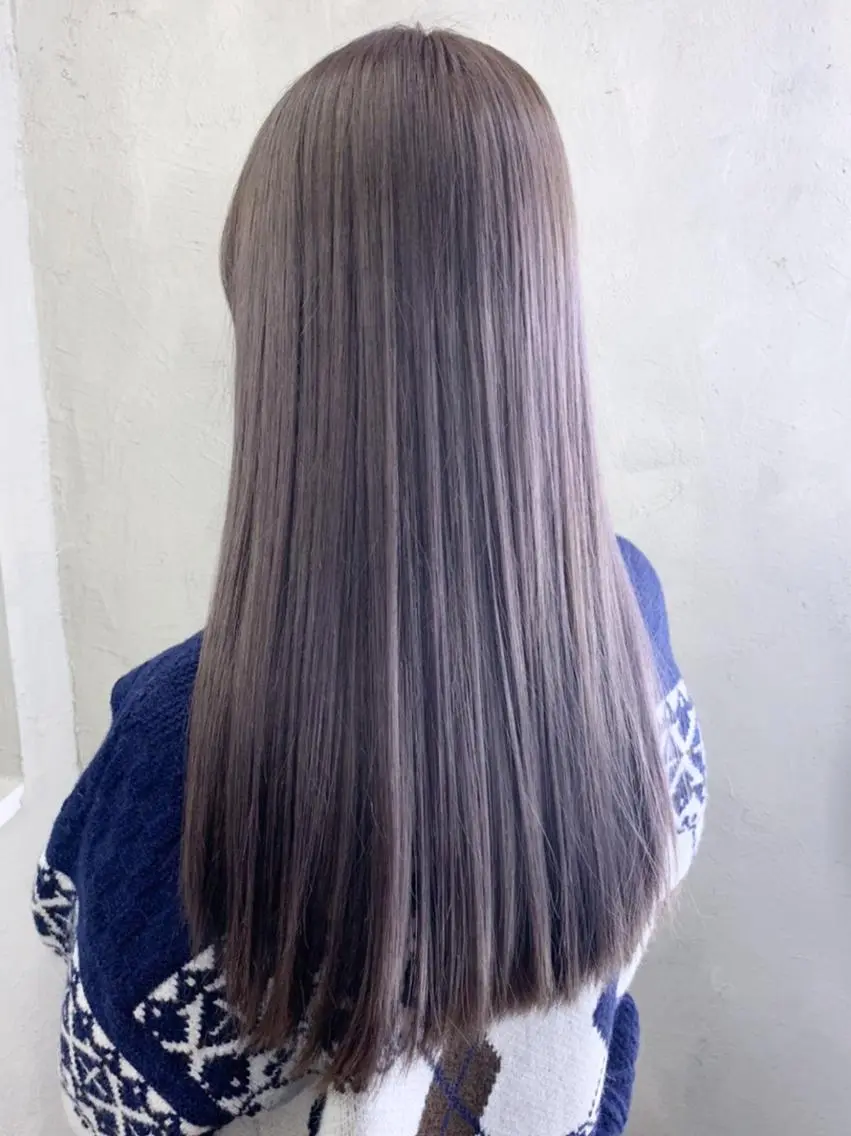 セミロング カラー パーマ ヘアアレンジ ディープラベンダー ラベンダーカラー ITbyALBUM 浦和店のヘアスタイル