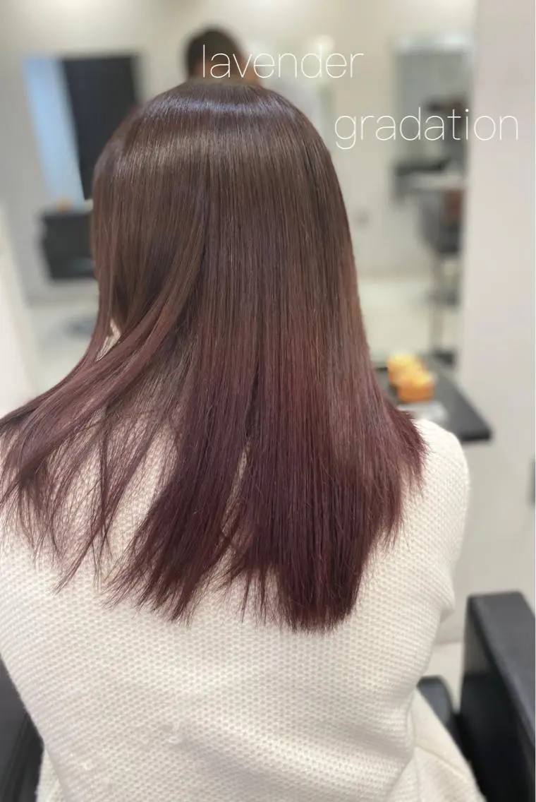 セミロング カラー グラデーションカラー ラベンダーカラー ピンクカラー ピンクラベンダー バイオレットカラー opus 店長大和 レイヤー/赤み消しのヘアスタイル