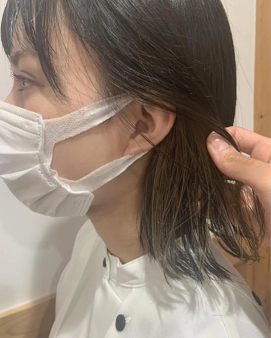 ミディアム カラー ベージュカラー 狩野 くるみのヘアスタイル