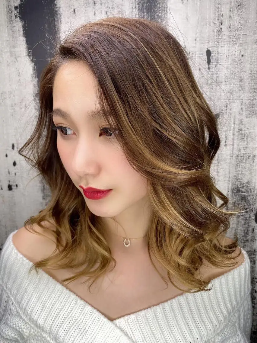 ミディアム カラー ヘアアレンジ くせ毛多毛特化 高橋　淳のヘアスタイル