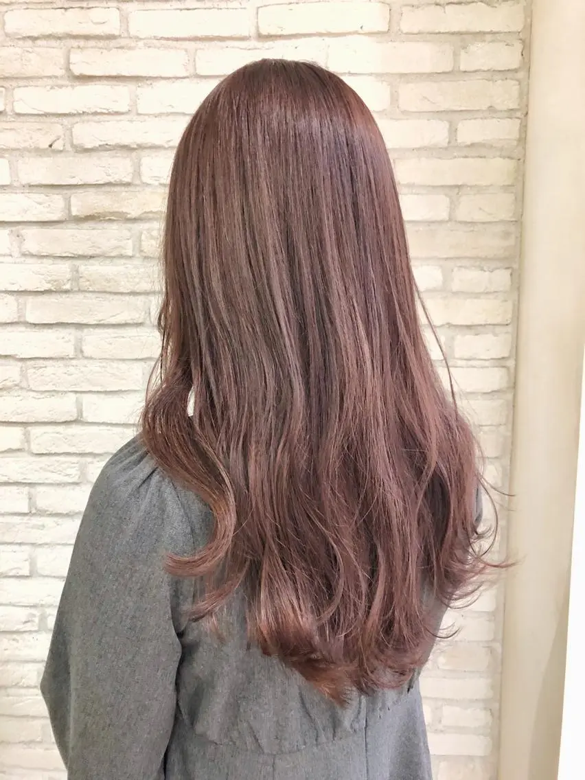 ロング カラー ラベンダーカラー ピンクカラー ピンクラベンダー 大平 美沙のヘアスタイル