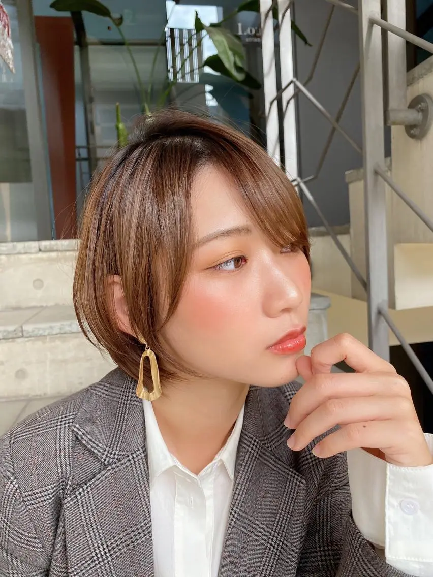 ショート カット ヘアカラー トリートメント 🌟モテ髪ショート 🌟店長　津賀涼のヘアスタイル