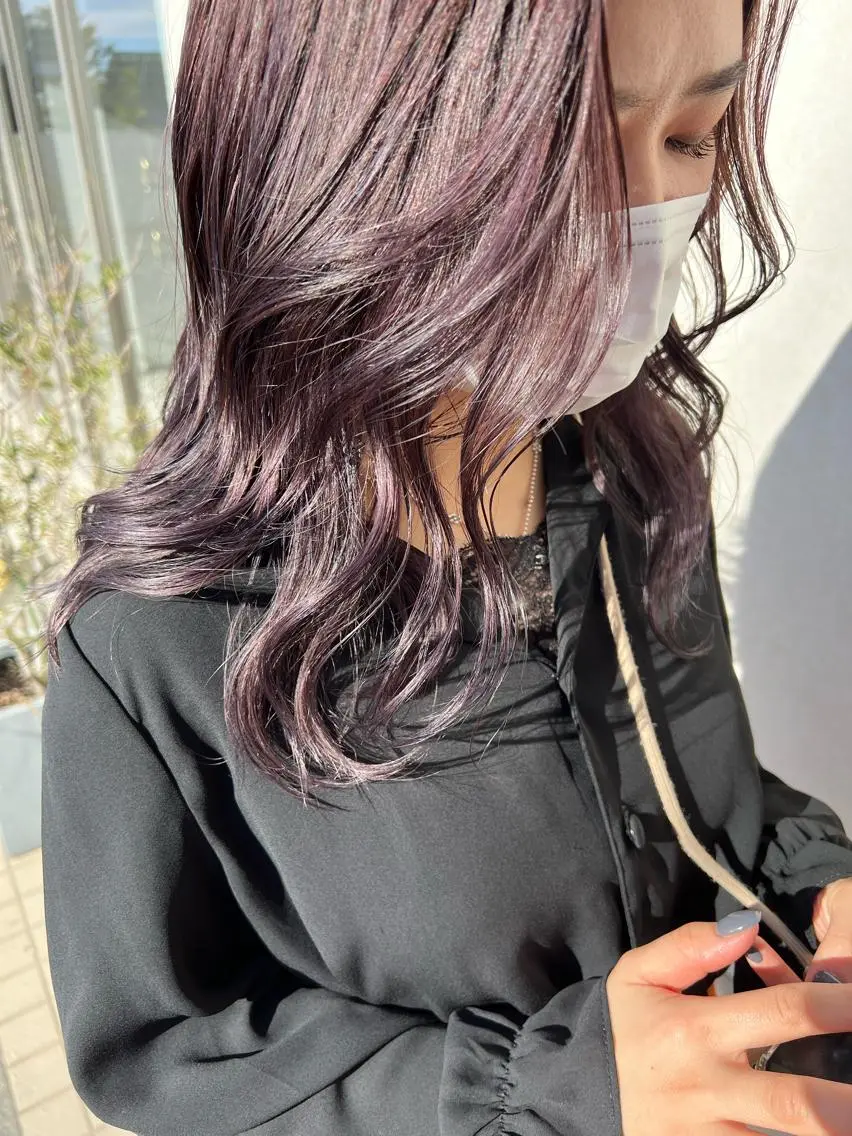 ミディアム ピンクラベンダー 中嶋 彩乃のヘアスタイル