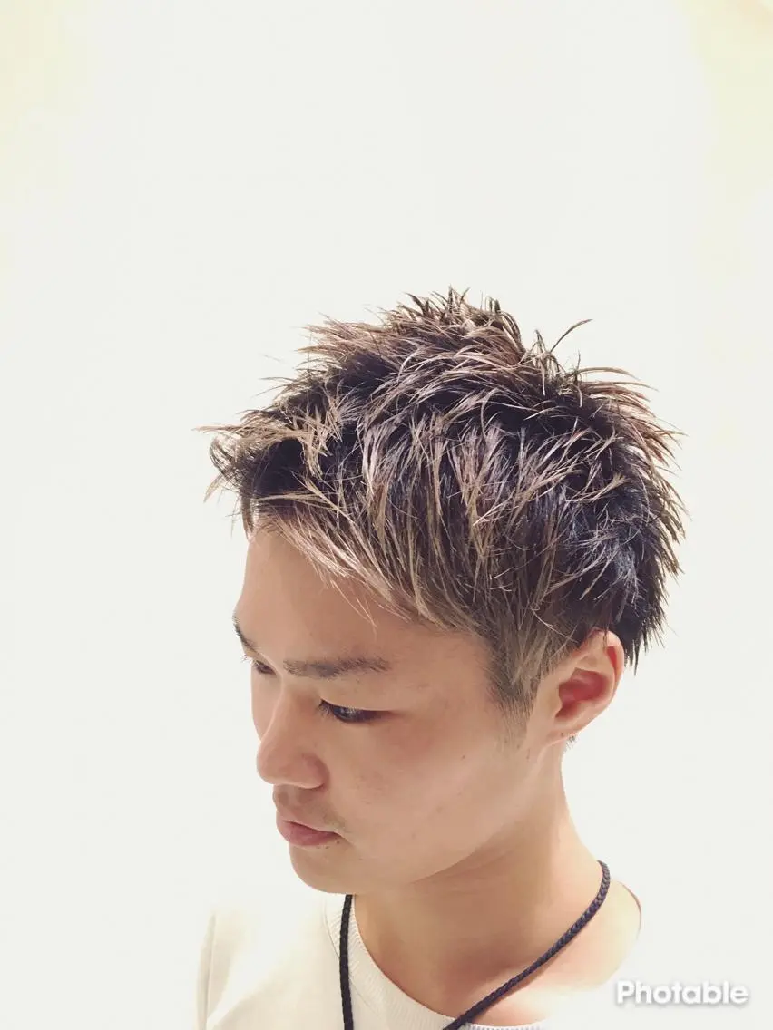 ショート カラー メンズ メンズブリーチ メンズハイライト ブリーチ ハイライトカラー ハイライト 💇♀️✨サラツヤ 特化✨ 天野翔のヘアスタイル