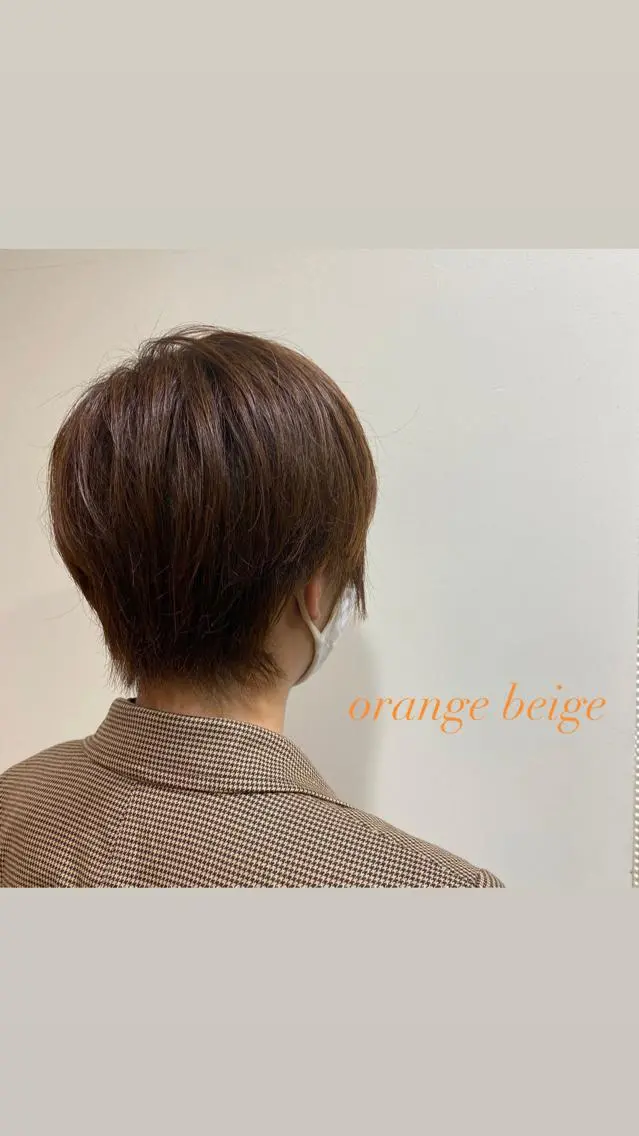 ショート カラー ベージュカラー オレンジ オレンジベージュ JINKIメンズ特化 メンズカットパーマのヘアスタイル