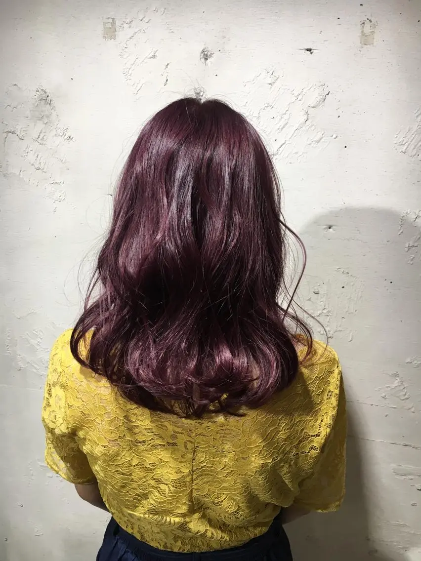 セミロング カラー ピンクカラー ピンクパープル パープルカラー ✨艶髪✨透明感✨ 山内大樹のヘアスタイル