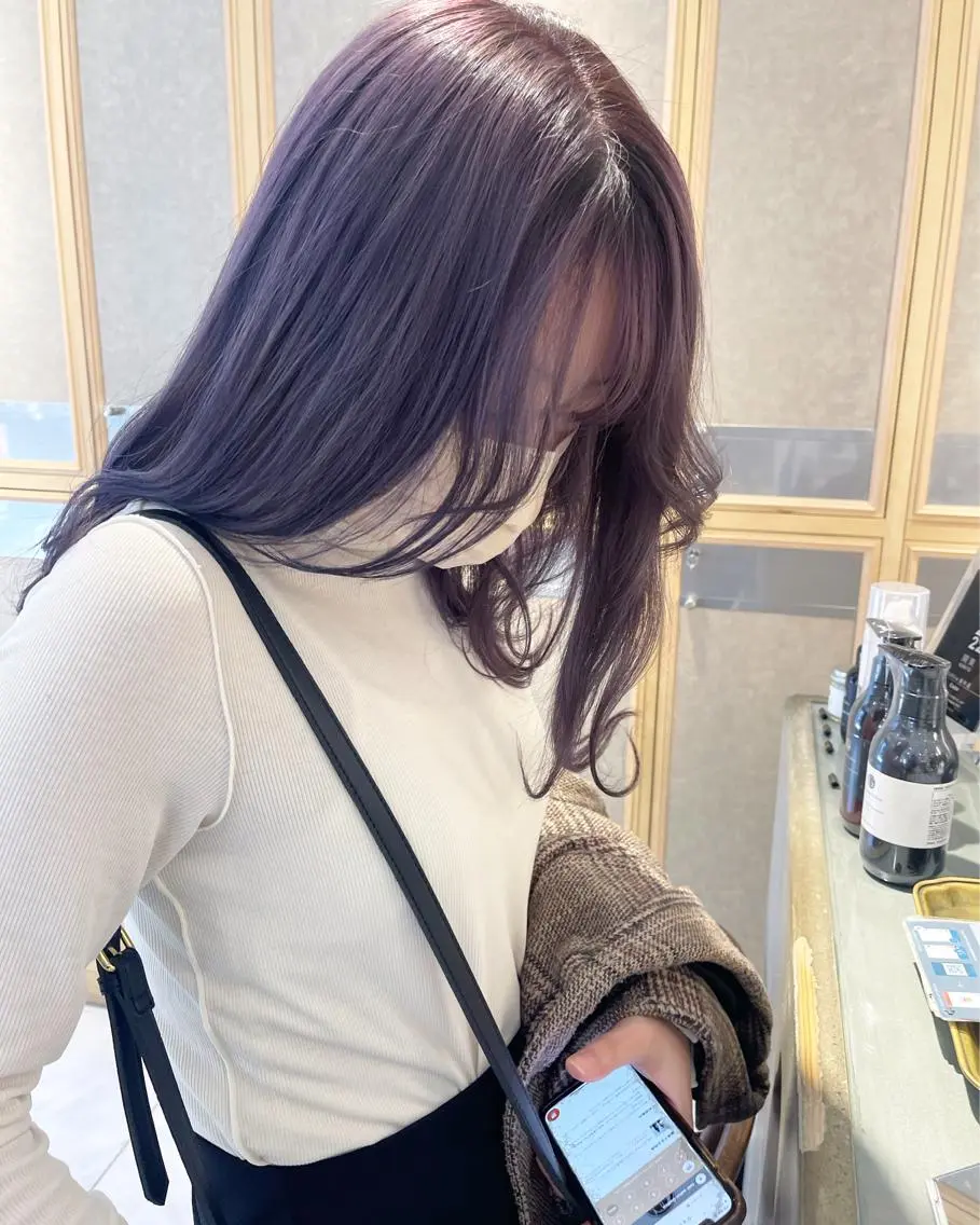 ロング カラー ラベンダーカラー ラベンダーグレー 透明感/レイヤー スタイル🤎mamiのヘアスタイル