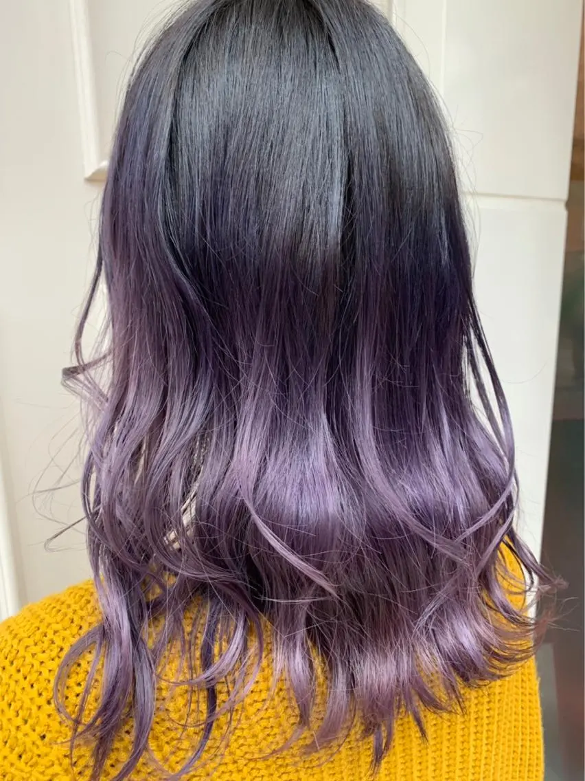 ミディアム カラー グラデーションカラー パープルカラー Blanco Color&Careのヘアスタイル