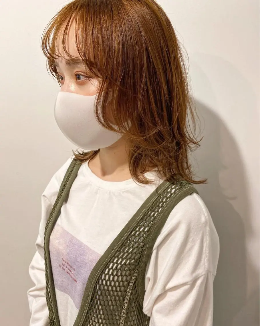 ミディアム ミディアムレイヤー レイヤーカット レイヤー/大人ボブ| ワタナベ リョウカのヘアスタイル