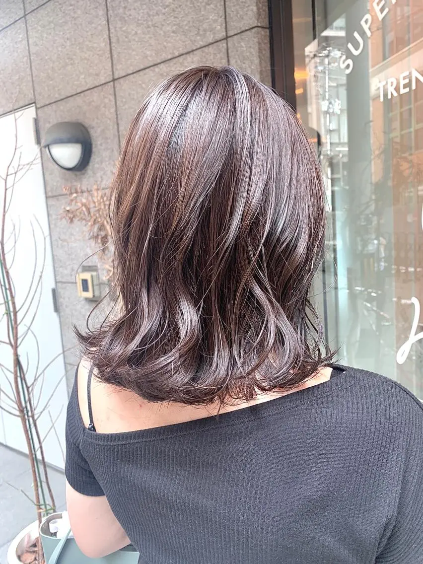 ミディアム カット ヘアカラー トリートメント 酸性ストレート/ブリ ーチなし/中村 匠のヘアスタイル