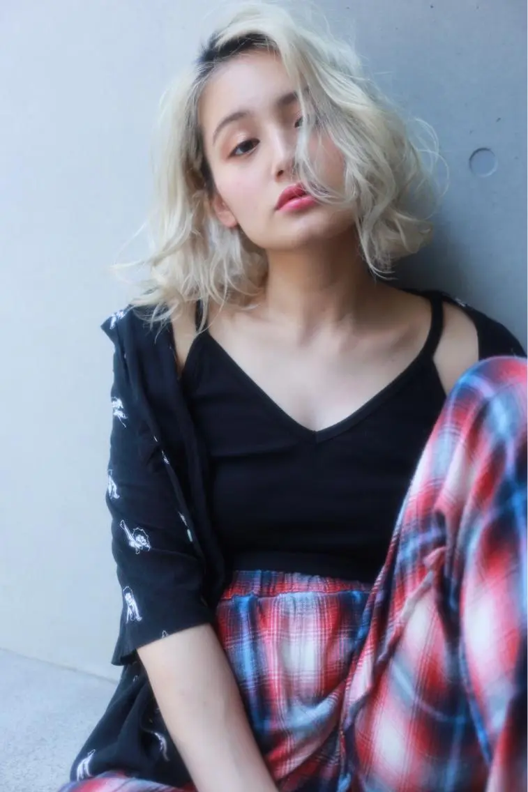 ミディアム カラー パーマ ヘアアレンジ TOKI /透明感/原宿のヘアスタイル