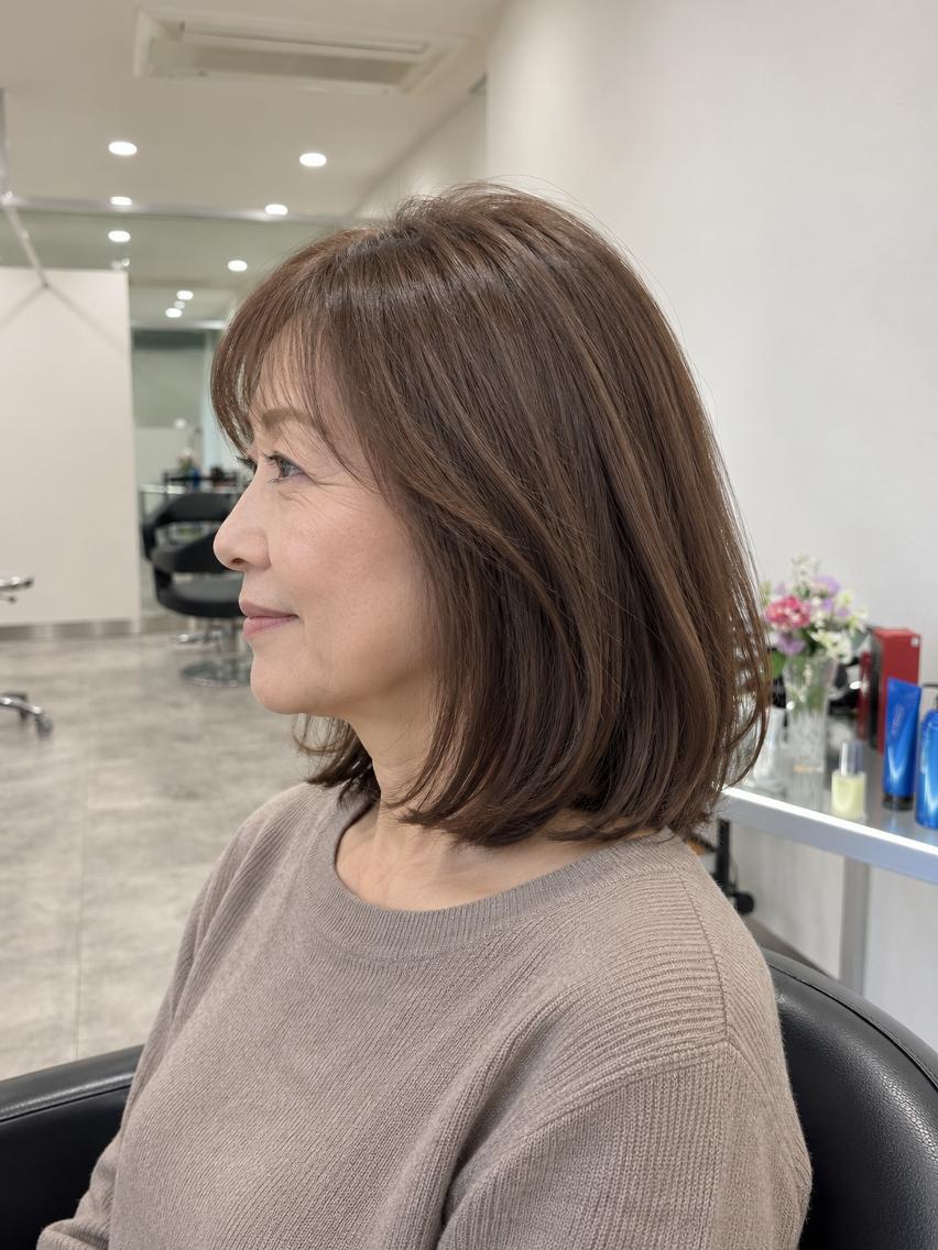 セミロング カラー 中窪 光紗のヘアスタイル