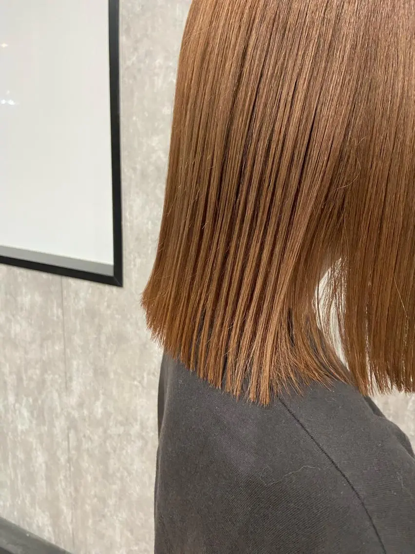 ミディアム カラー ヘアアレンジ ベージュカラー オレンジ オレンジベージュ TIDEHAIR SHIHOのヘアスタイル
