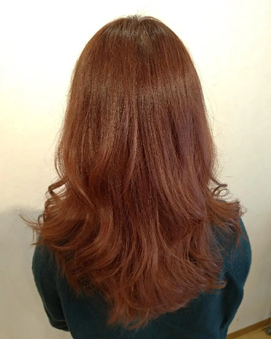 カラー アプリコットブラウン ブラウンカラー セシルヘアー博多  手島のヘアスタイル