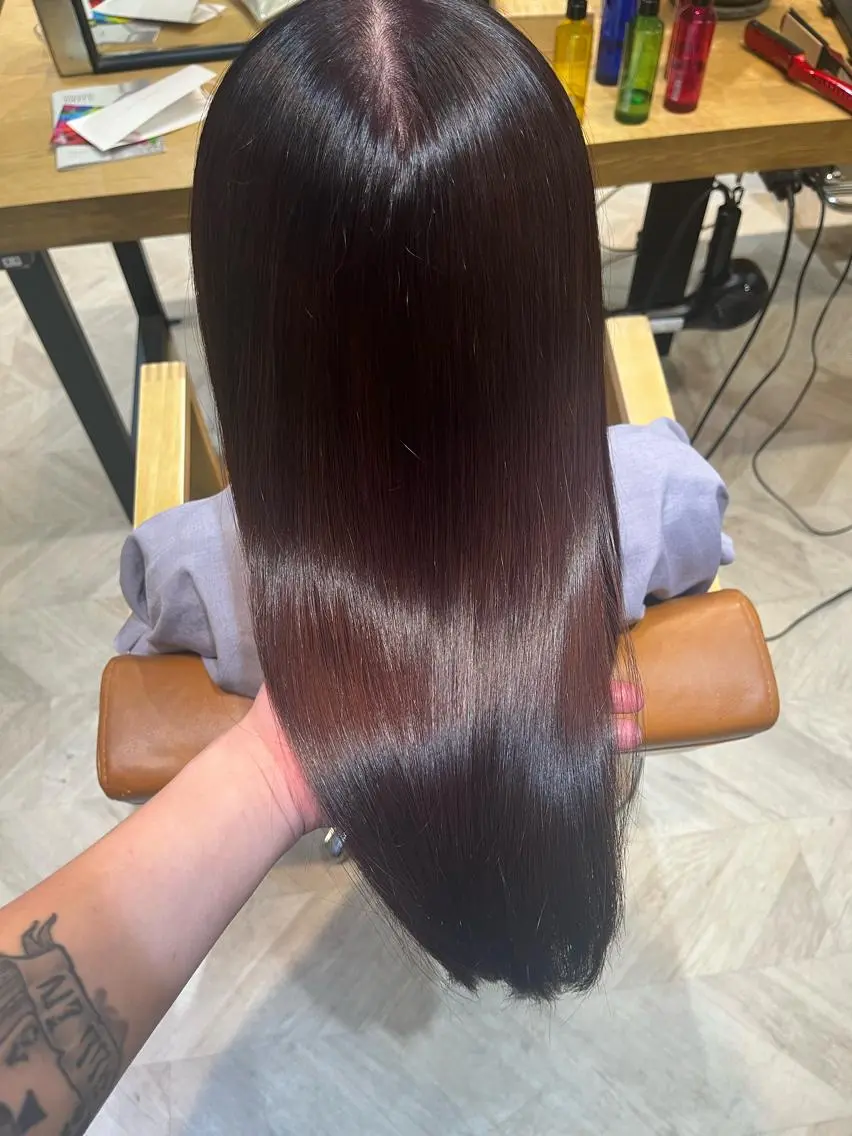 セミロング カラー ブラウンカラー ピンクカラー ⚜髪質改善東京 エリア1🏅マコト⚜のヘアスタイル