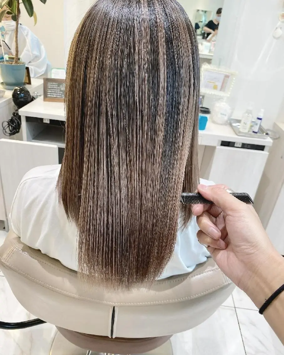 セミロング カラー 髪質改善 カット ヘアカラー トリートメント ＡＳＨ大宮/ブリーチ 髪質改善/カラーのヘアスタイル