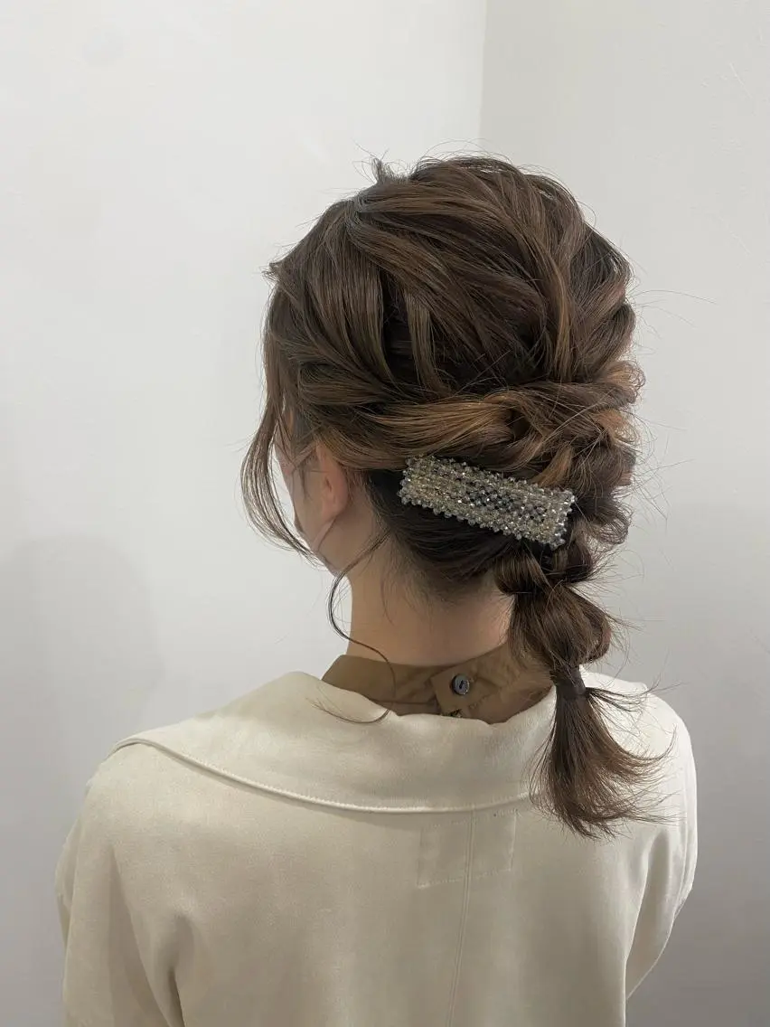 ミディアム ヘアアレンジ ヘアセット Mikazuki オーナーTeradaのマツエク・マツパデザイン