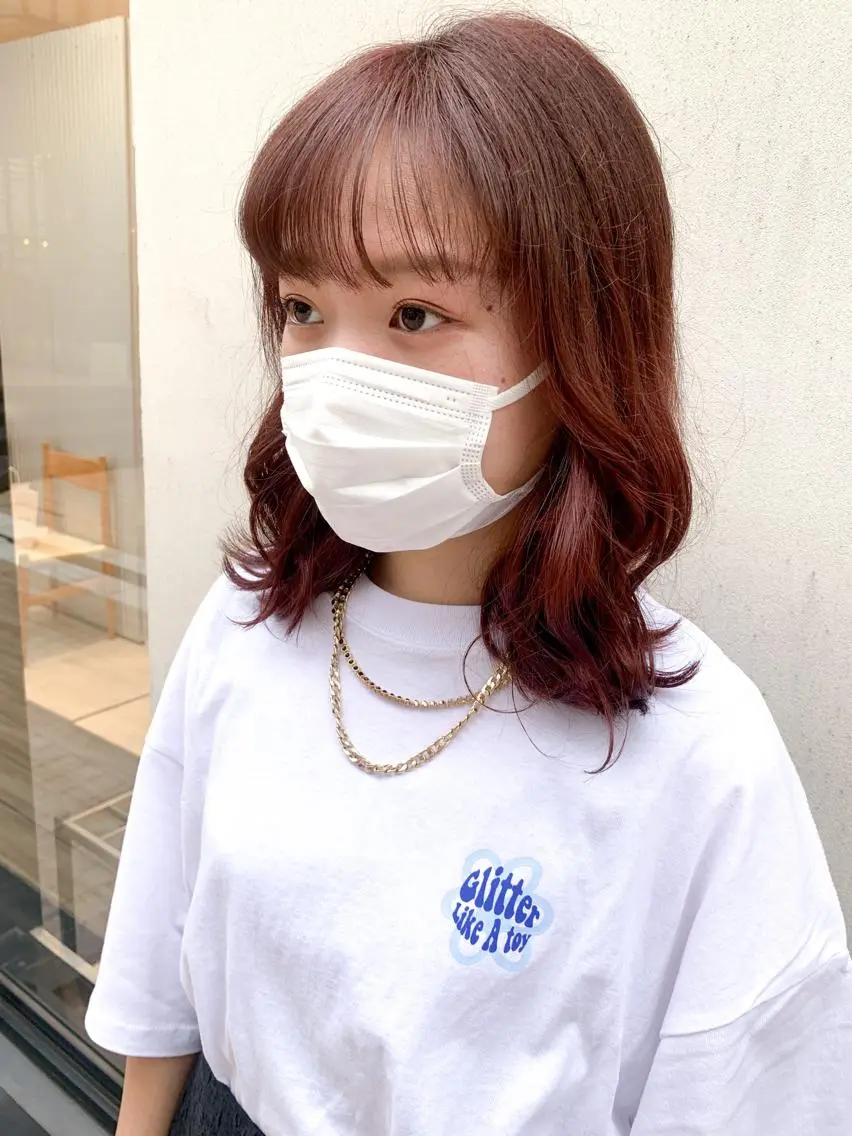 ミディアム カラー ヘアアレンジ ヘアカラー トリートメント yuka .のヘアスタイル