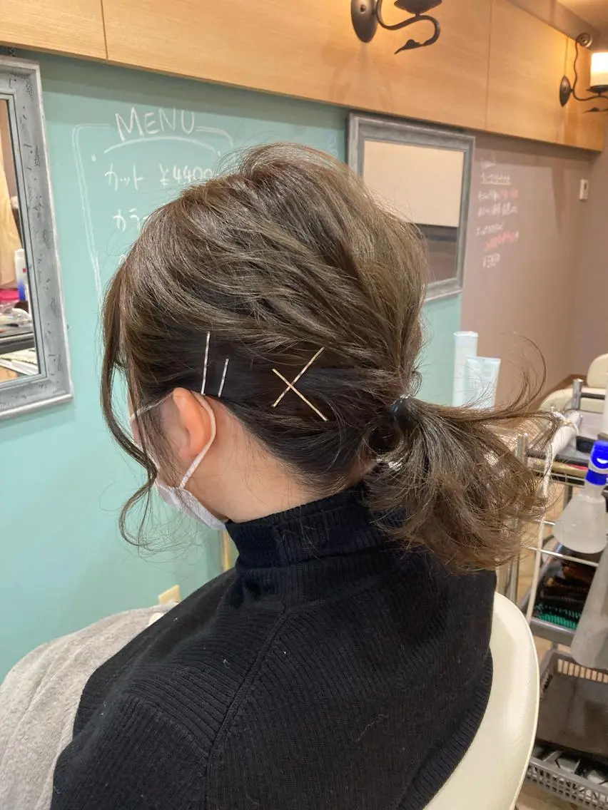 ミディアム ヘアアレンジ 谷川 穂のヘアスタイル