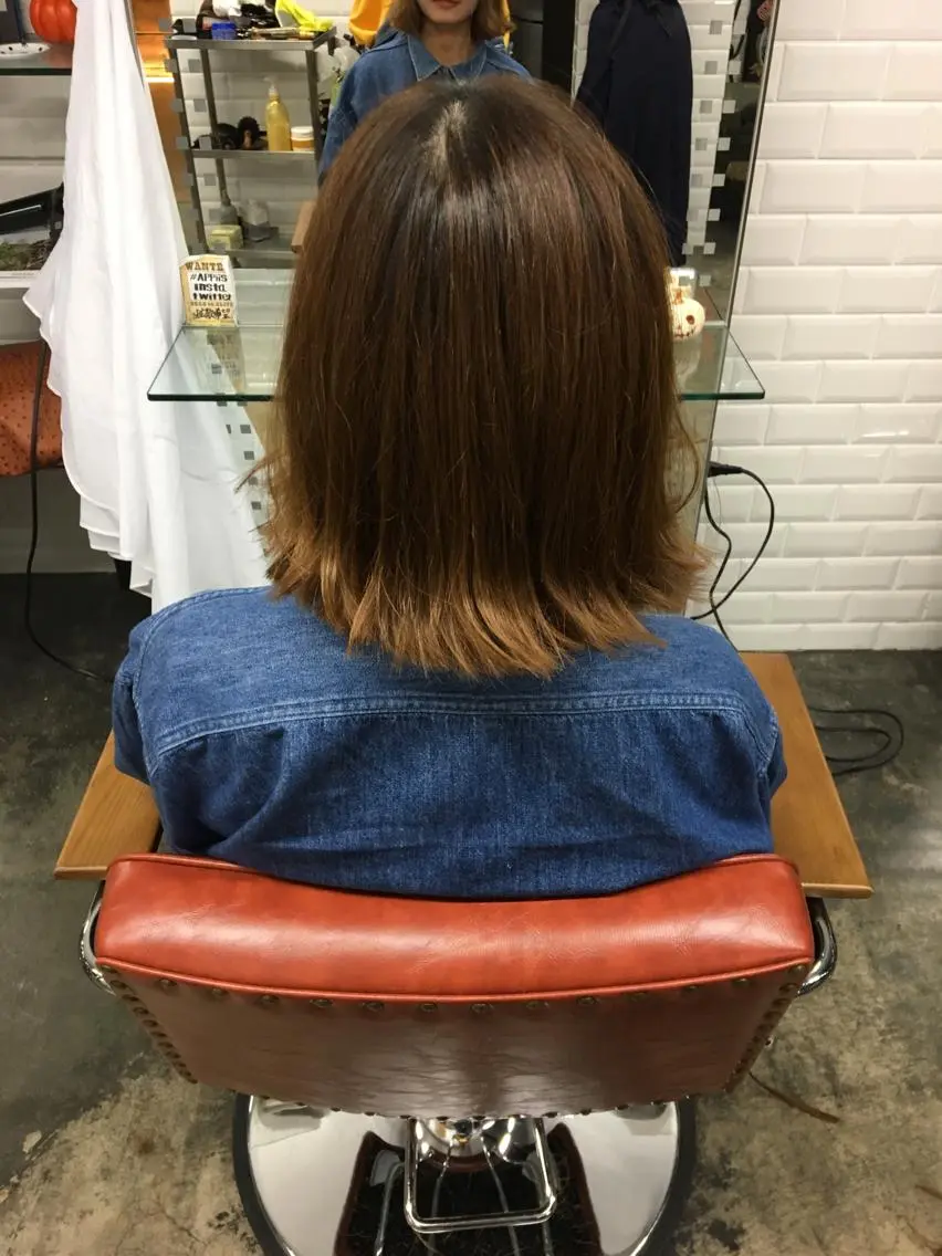 ミディアム 切りっぱなしボブ ボブ 丸茂 聖名のヘアスタイル