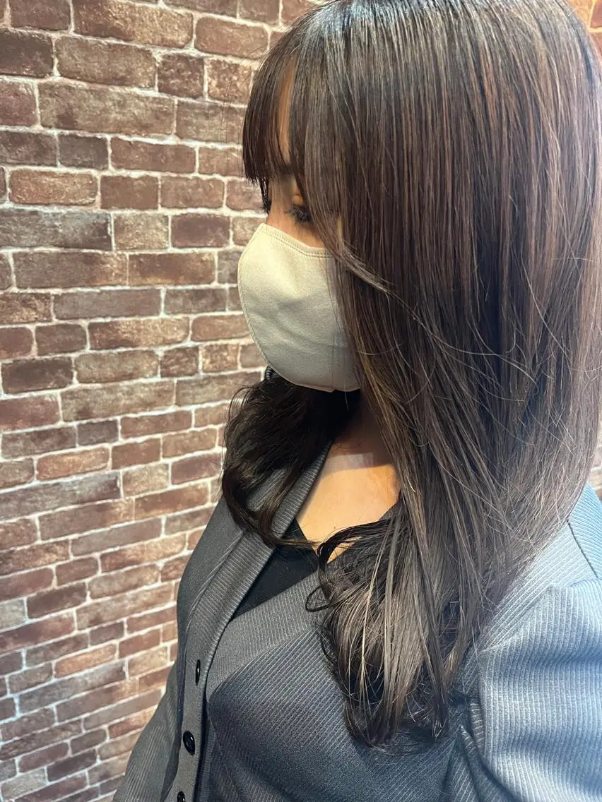 ロング カラー パーマ ヘアアレンジ メンズ キッズ ネイル マツエク・マツパ アイブロウ メンズパーマ ブラウンカラー ケアカラー 透明感カラー ピンクカラー 久木原 ゆりのヘアスタイル