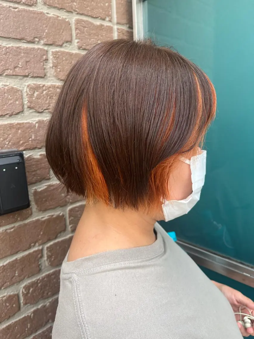 ショート カラー アイブロウ ブラウンカラー ケアカラー 透明感カラー ピンクカラー ピンクブラウン 久木原 ゆりのヘアスタイル