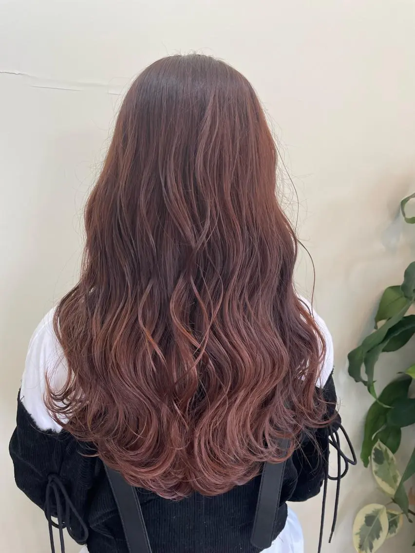 ロング カラー ブラウンカラー ピンクカラー ピンクブラウン WEST OLAND加藤圭介のヘアスタイル