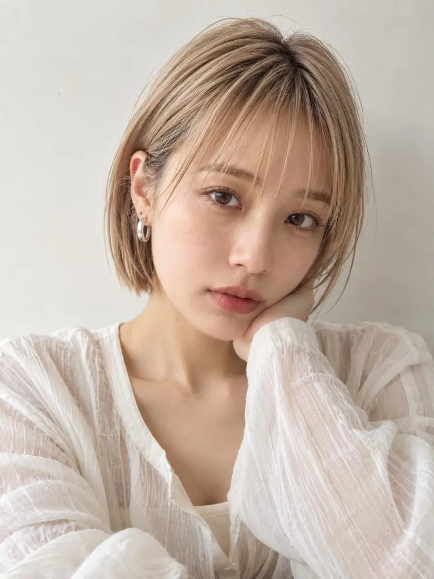 ショート カラー ブリーチ ケアブリーチ 透明感カラー ダブルカラー イヤリングカラー カット ヘアカラー "オトナ髪”/ LAKA TOCCAのヘアスタイル
