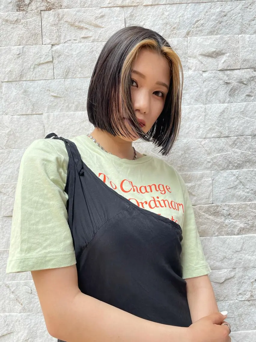 ミディアム カラー ヘアアレンジ 🫧🇰🇷韓国ヘア レイヤー🐺Yutaのヘアスタイル