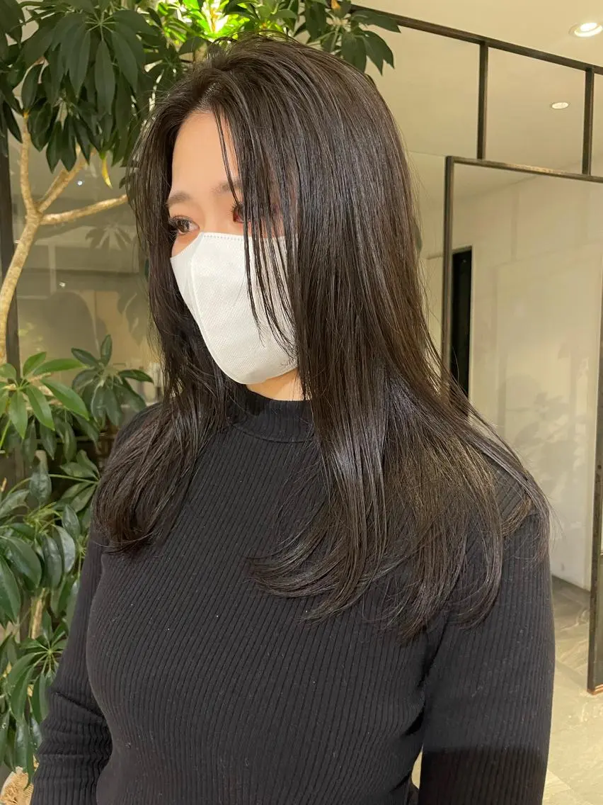 セミロング カラー ブラウンカラー 透明感カラー トリートメント risa 。のヘアスタイル