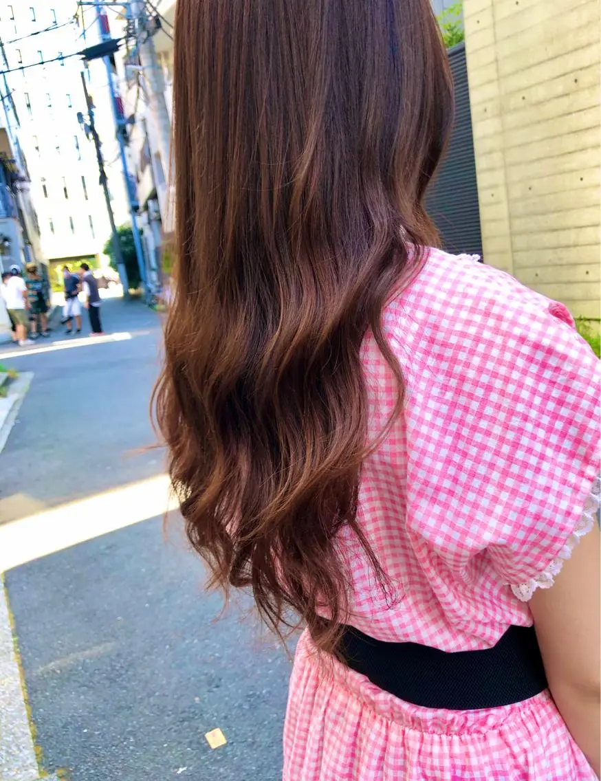 ロング ヘアカラー トリートメント ✨色持ちの良い艶 カラー✨蟹江真世のヘアスタイル