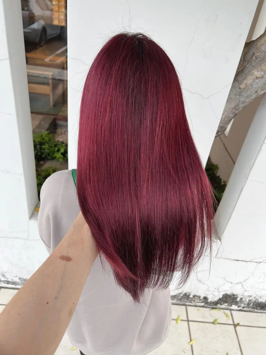 ミディアム カラー レッドカラー ヘアカラー 具志 正太のヘアスタイル