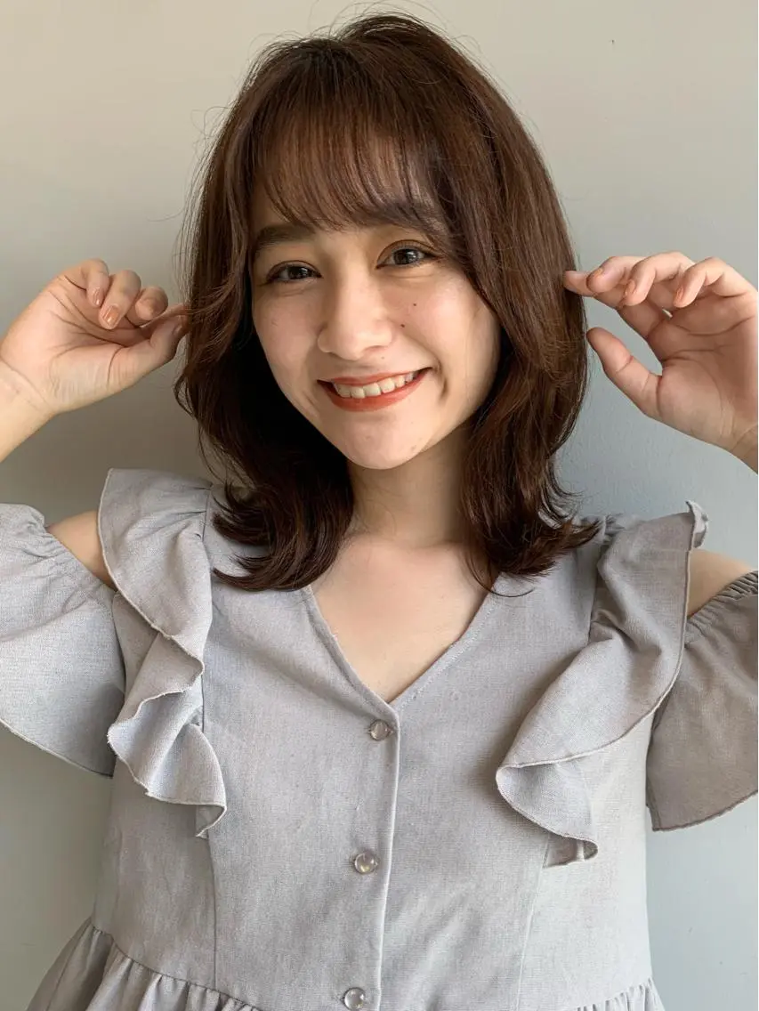 ミディアム カラー 透明感カラー✂︎ /縮毛矯正/YUKAのヘアスタイル